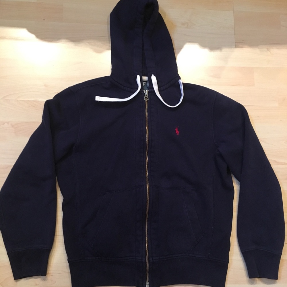 Polo by Ralph Lauren Blue Zipper Sweater Hoodie